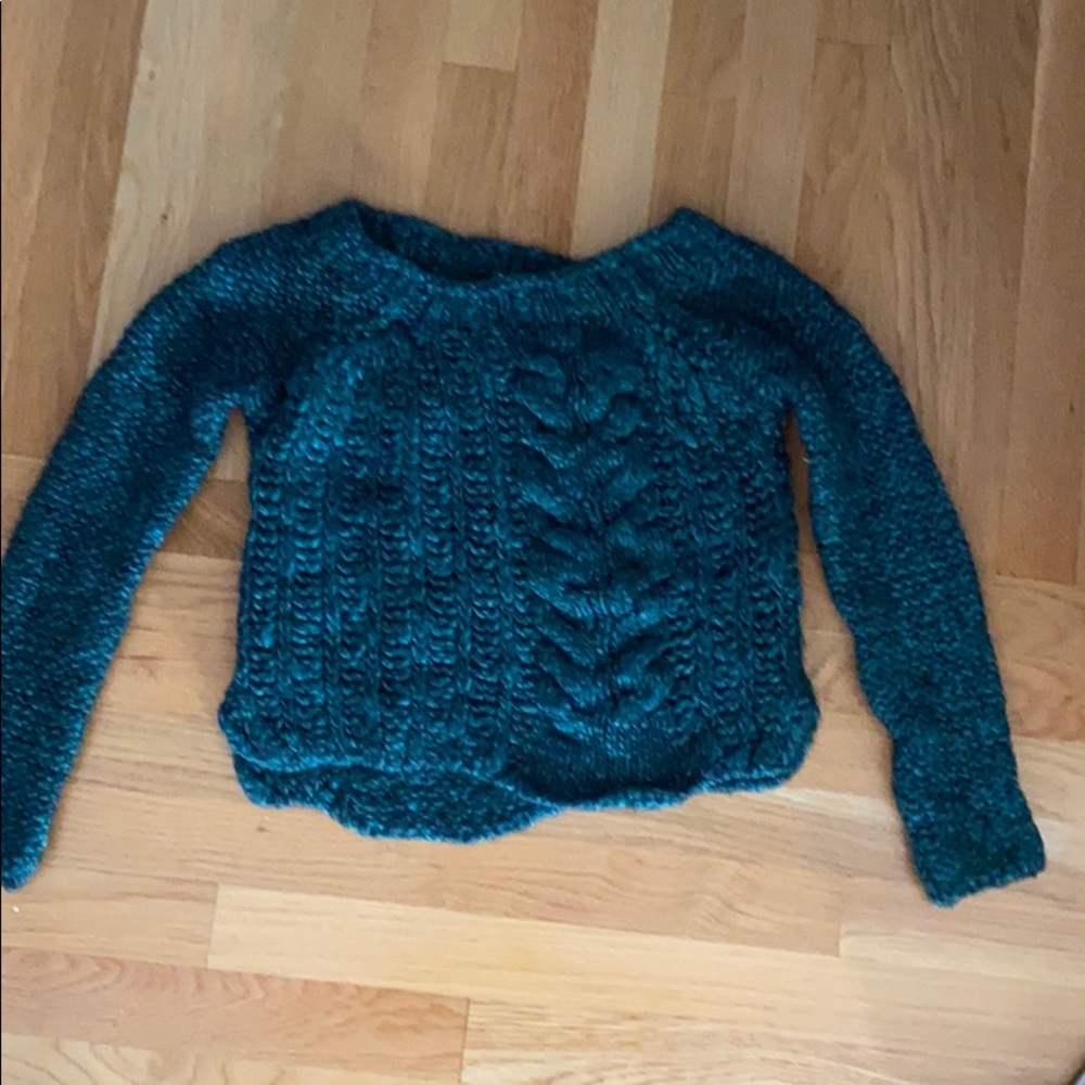 Green free people knit sweater